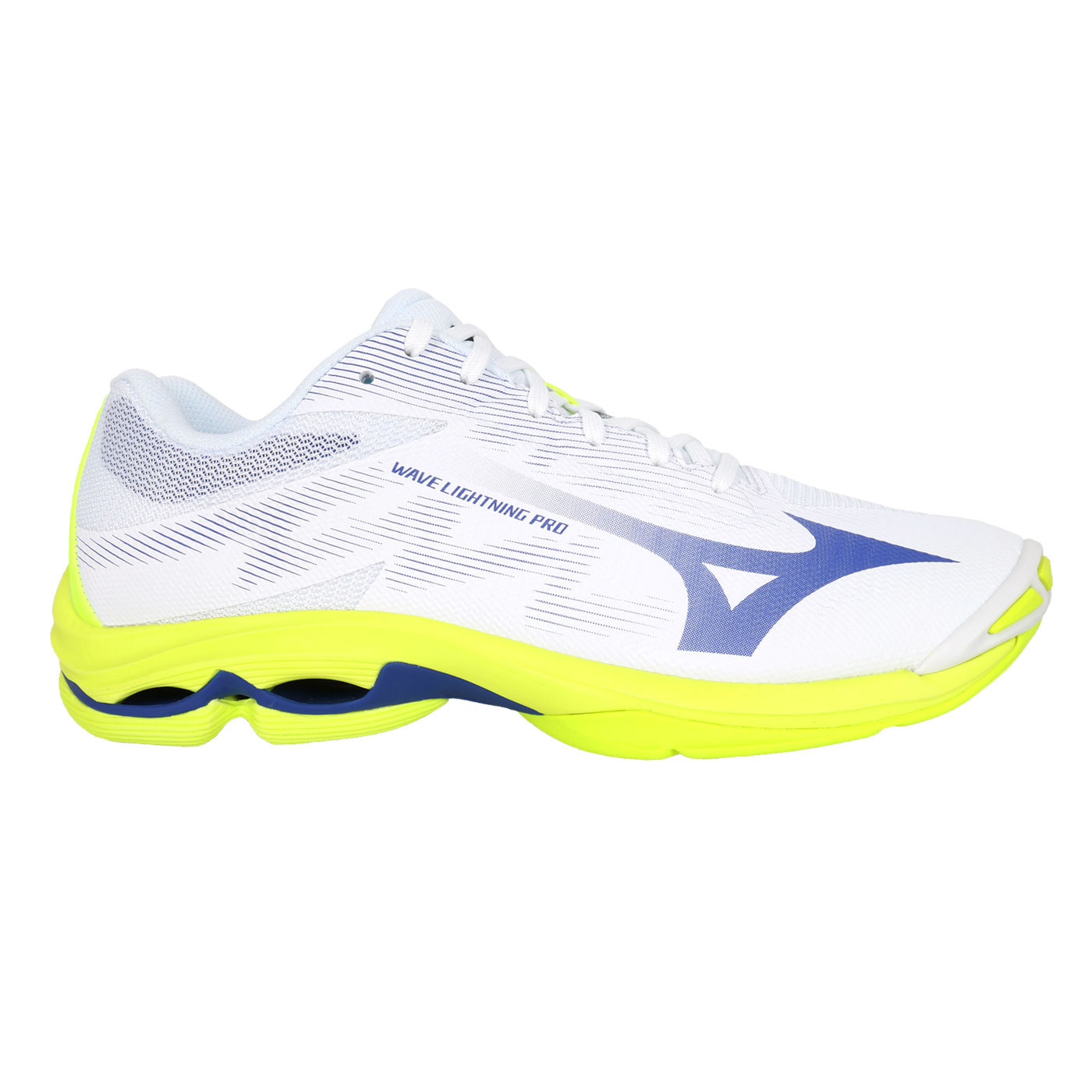 MIZUNO 男款排球鞋  @WAVE LIGHTNING PRO@ V1GA266039 - 白螢光黃藍