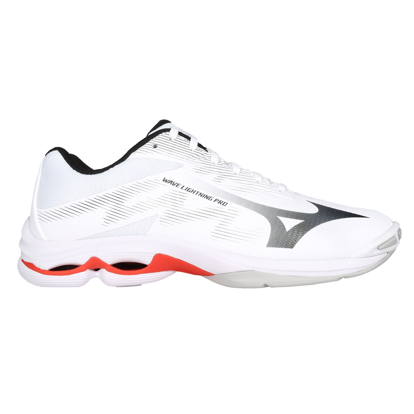 MIZUNO 男款排球鞋  @WAVE LIGHTNING PRO@ V1GA266059 - 白黑紅