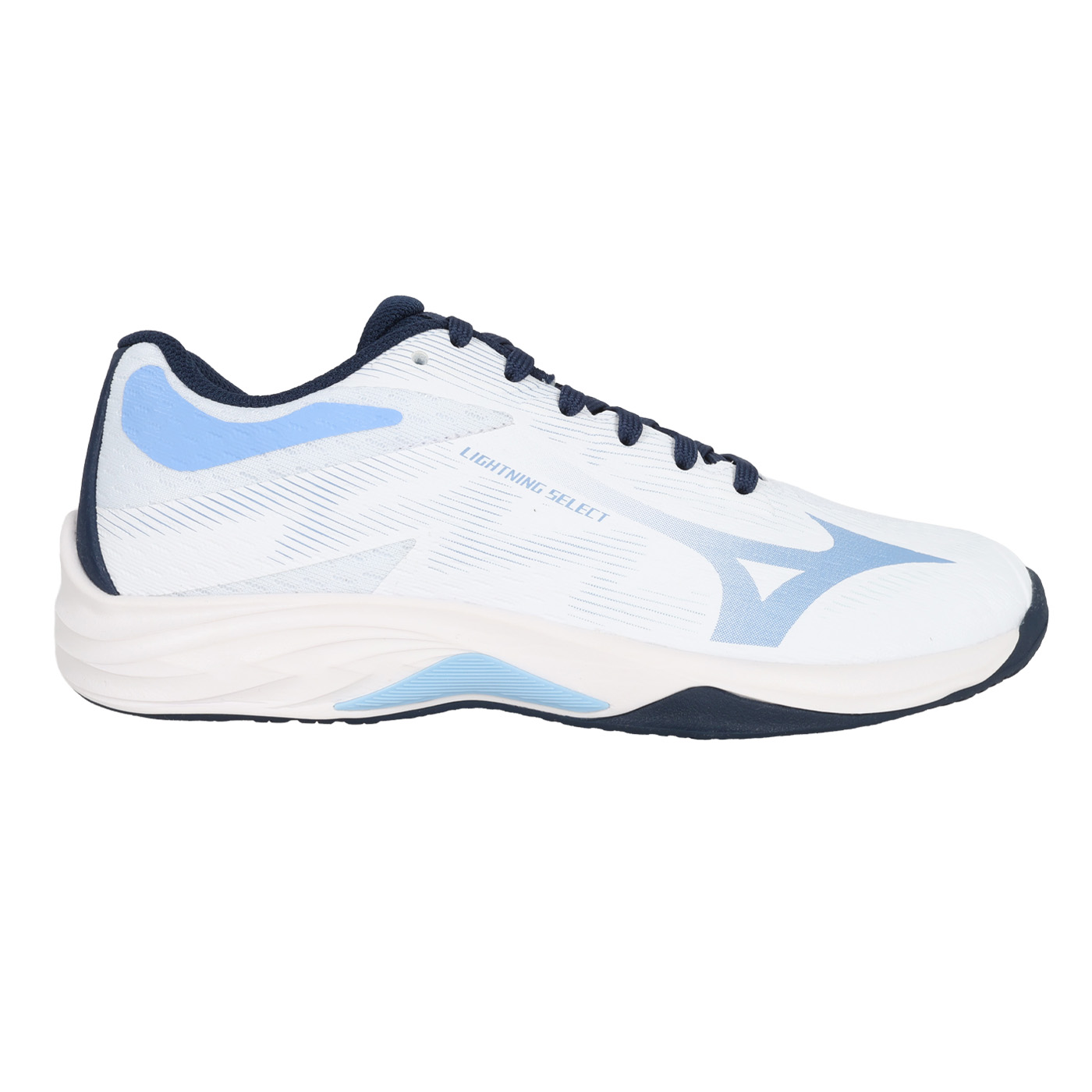 MIZUNO 男女款排球鞋  @LIGHTNING SELECT@ V1GA267052 - 白淺藍深藍