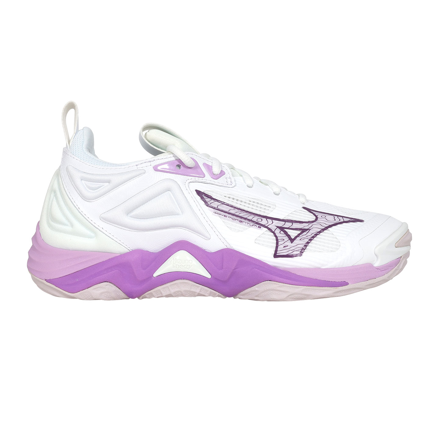 MIZUNO 女排球鞋  @WAVE MOMENTUM 3@ V1GC231210 - 白紫黃