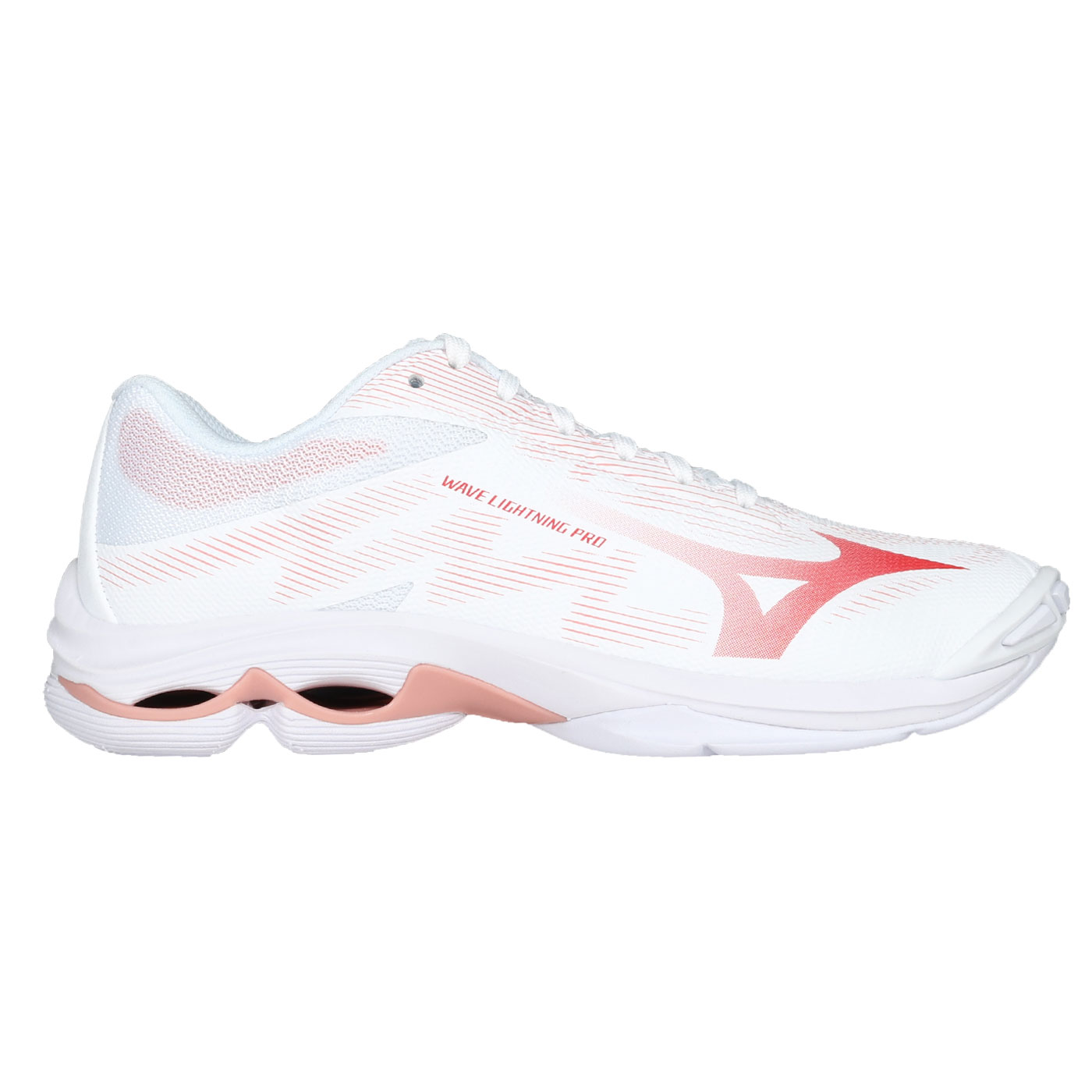 MIZUNO 女款排球鞋  @WAVE LIGHTNING PRO@ V1GC266073 - 白紅粉