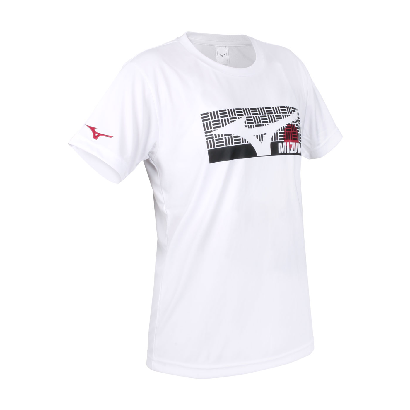 MIZUNO 排球短袖T恤 V2TA2G2001 - 白黑紅