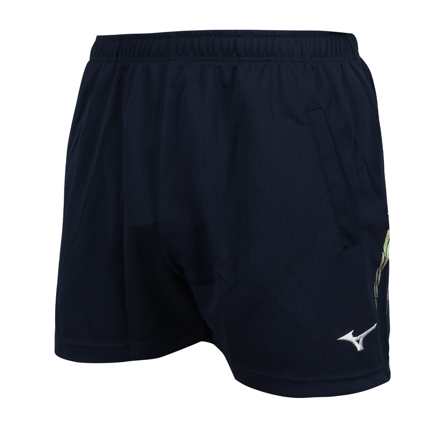 MIZUNO 男款短版排球褲  V2TBCA0214 - 丈青炫綠白