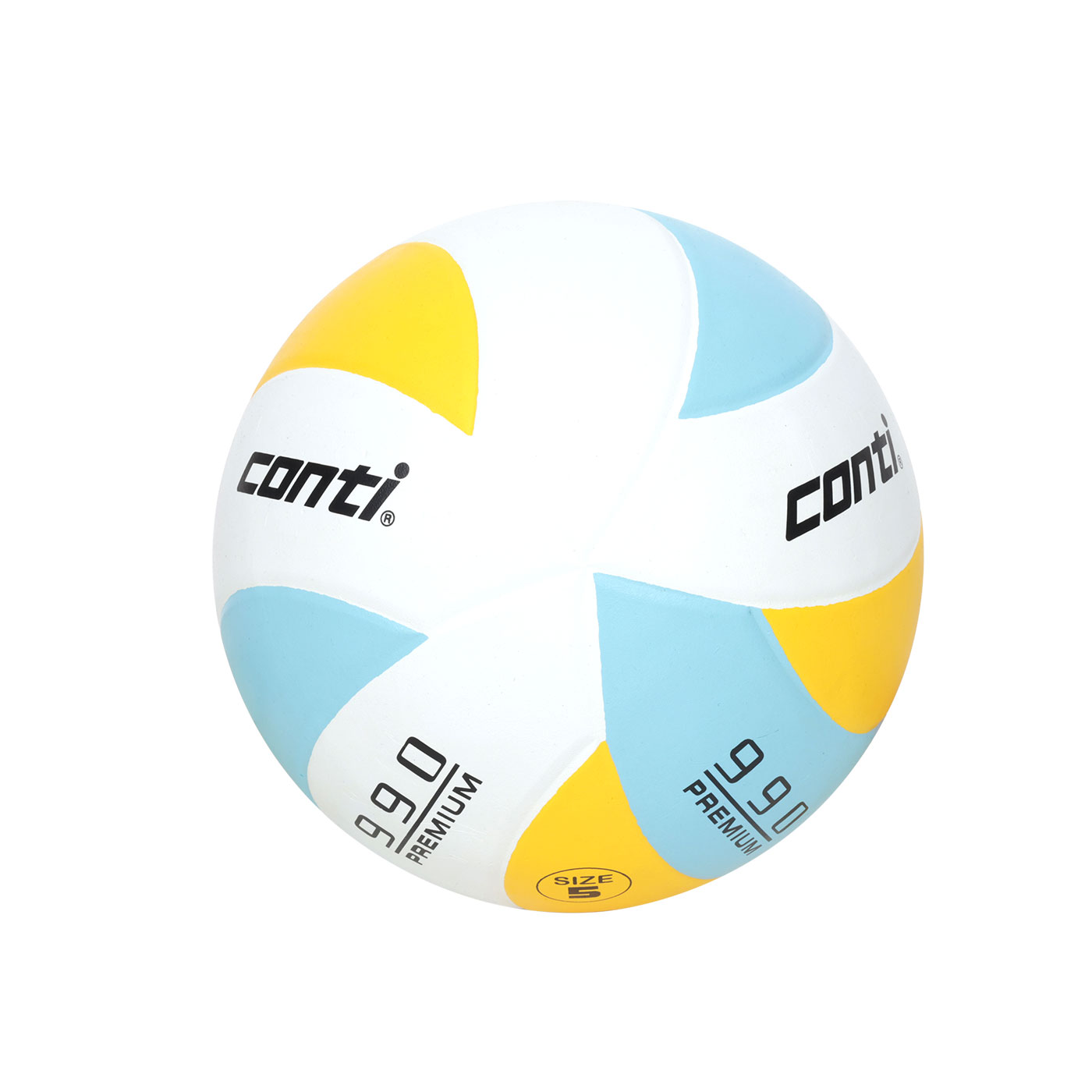 詠冠conti 5號頂級超世代橡膠排球 CONTI V990-5-WYB - 黃淺藍白