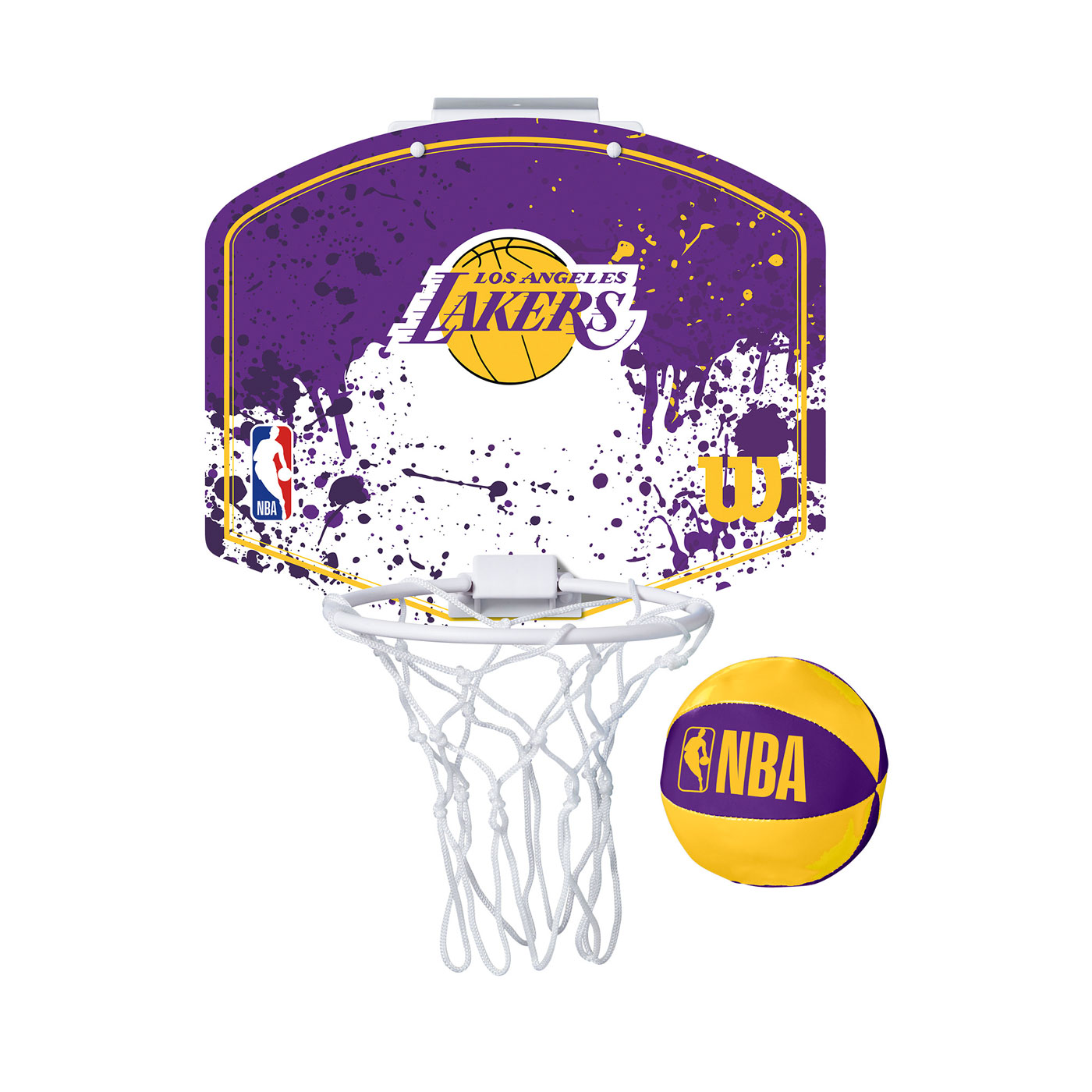 WILSON NBA 迷你籃板 湖人隊(含小球) WTBA1302LAL - 紫白黃