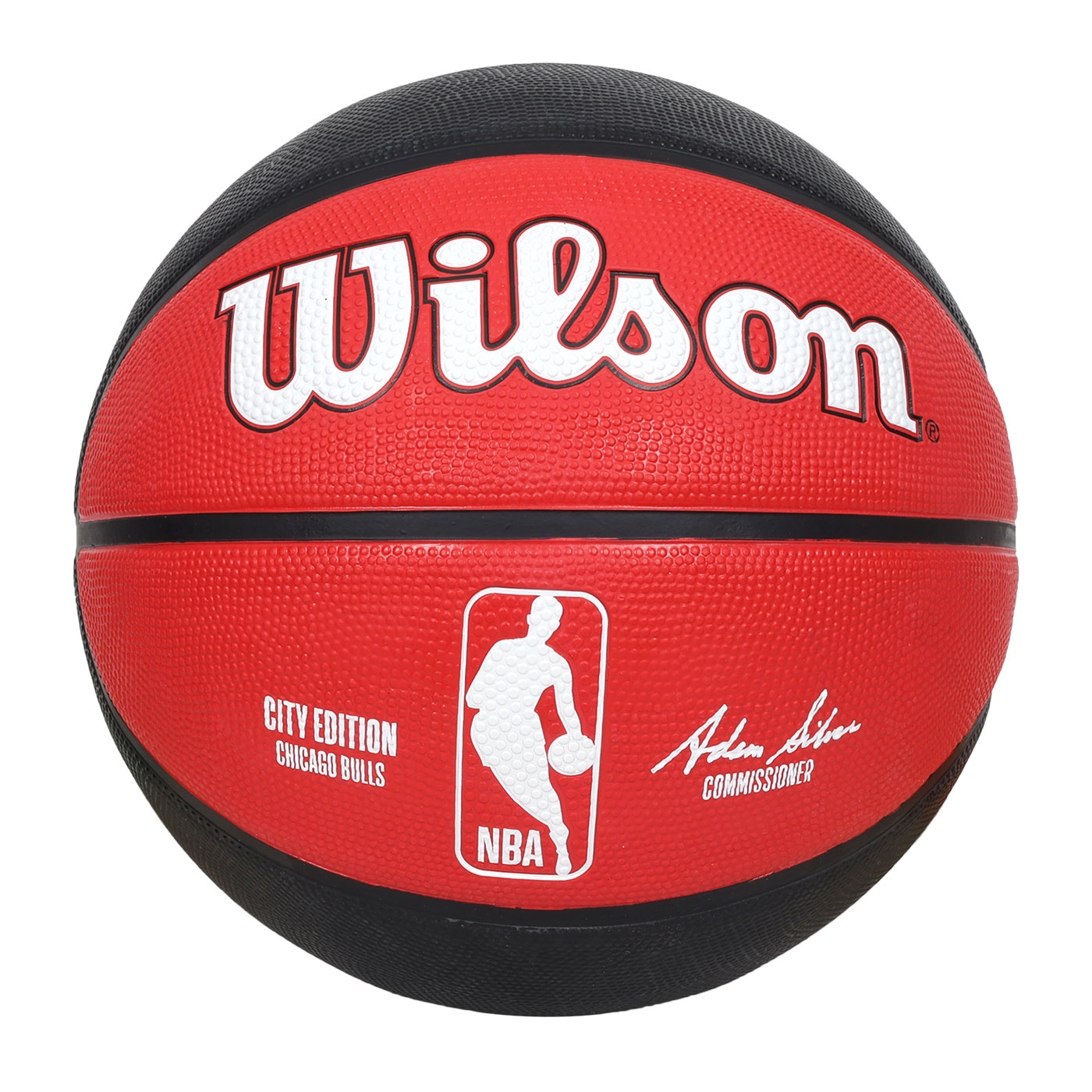 WILSON NBA城市系列-公牛-橡膠籃球#7  WZ4024205XB7 - 紅黑白