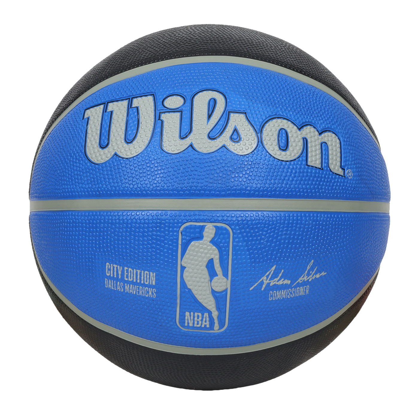 WILSON NBA城市系列-獨行俠-橡膠籃球#7  WZ4024207XB7 - 藍黑灰
