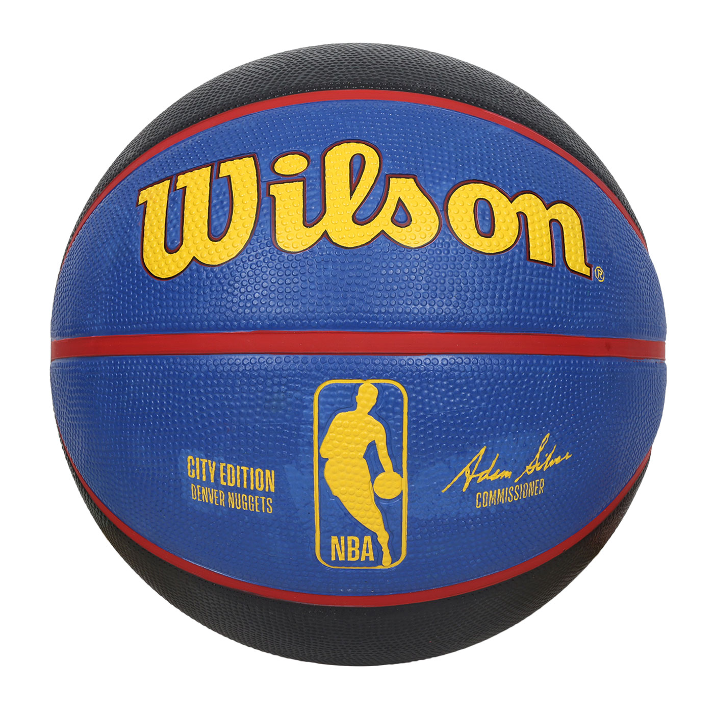 WILSON NBA城市系列-金塊-橡膠籃球#7  WZ4024208XB7 - 藍黑黃紅