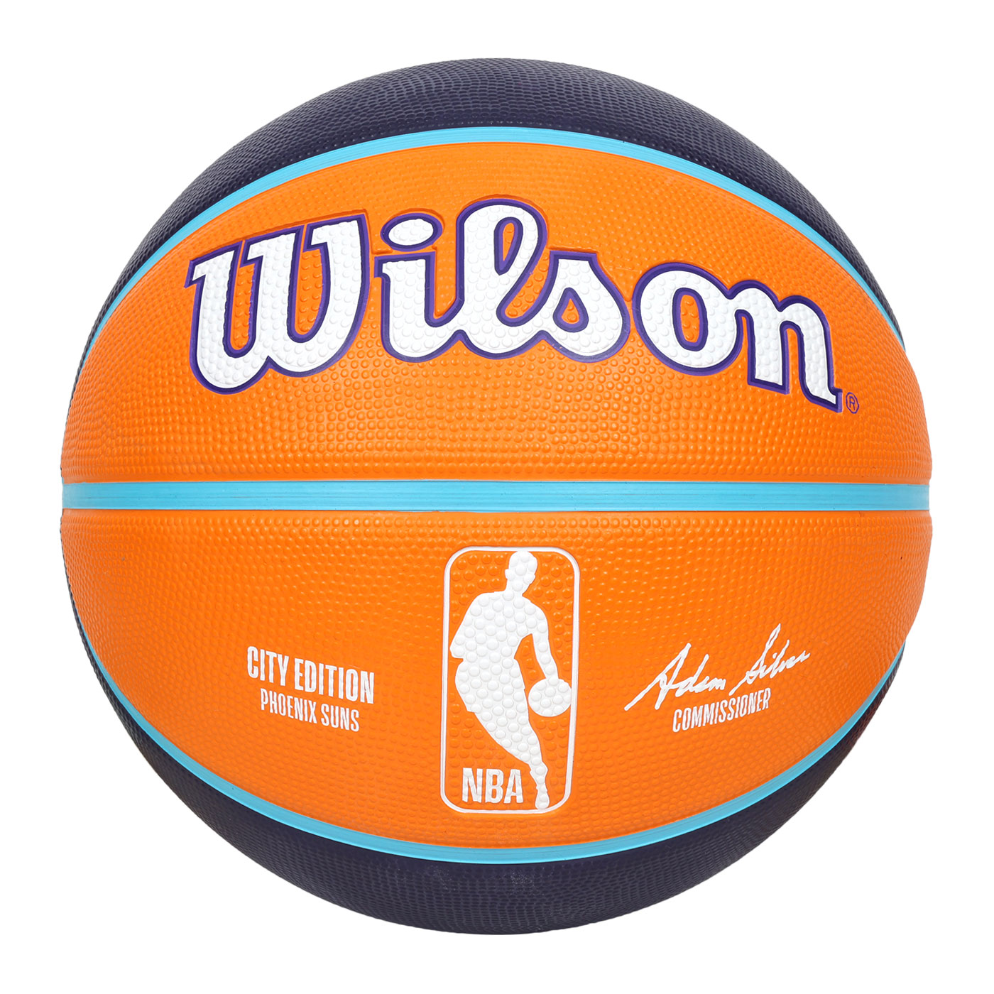 WILSON NBA城市系列-太陽-橡膠籃球#7  WZ4024224XB7 - 橘丈青白藍